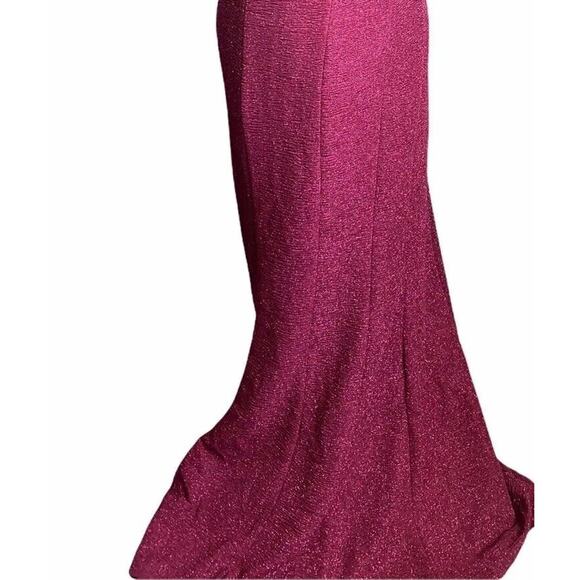Nightway Maroon Formal Dress Women 8 Long Sparkle Evening Gown Stretch